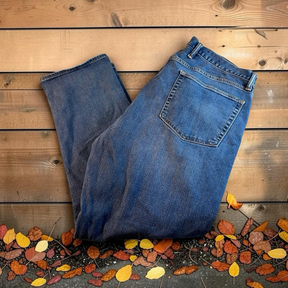 Gap Jeans Mens Sz 38x30 Blue Athletic Taper Leg Stretch Denim Blue Wash Pants